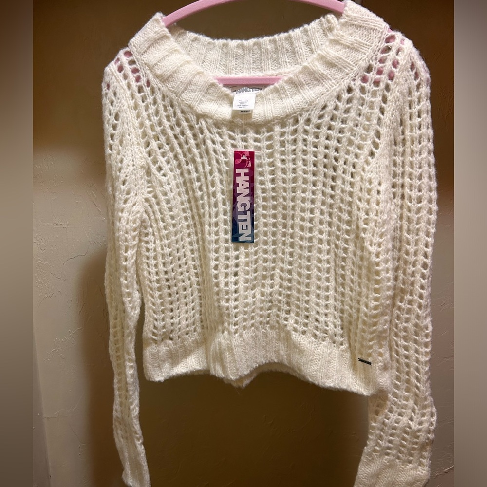 Hang Ten Women's White Sweater NWT medium loose knit